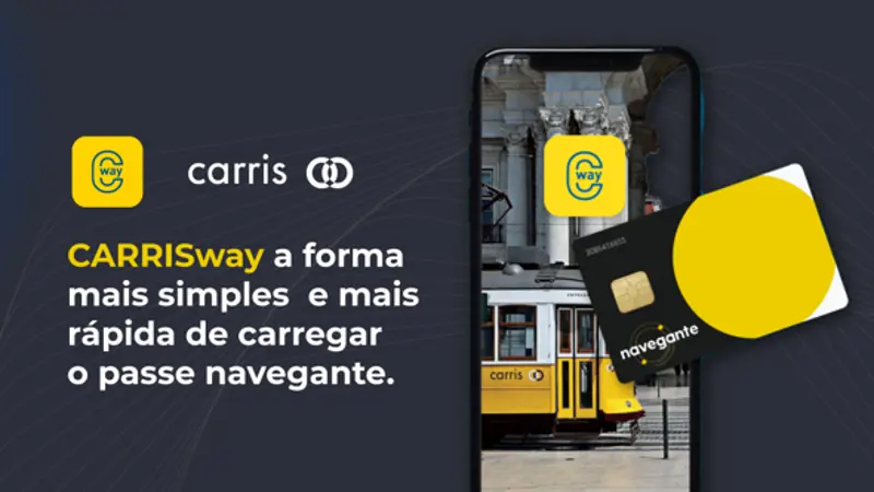 Português: App CARRISway para passes; English: CARRISway app for travel cards